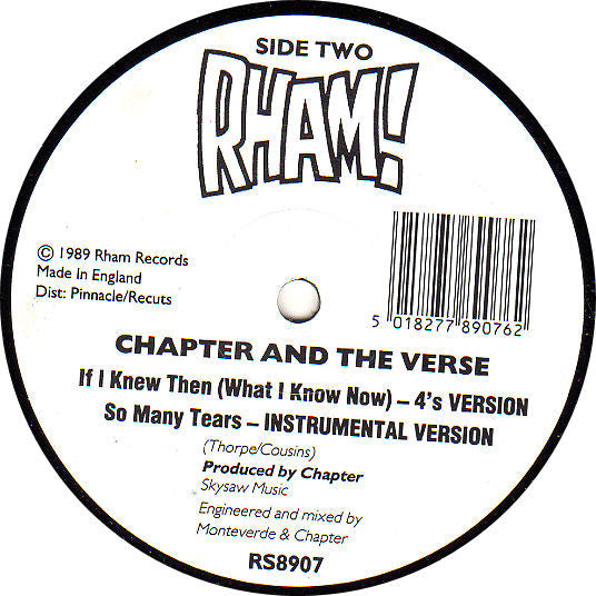 If I Knew Then (What I Knew Now) Chapter And The Verse
