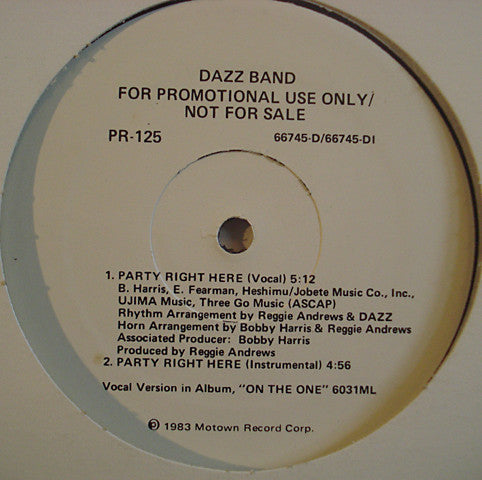Party Right Here / Bad Girl Dazz Band