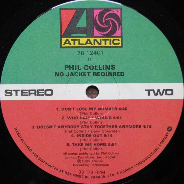No Jacket Required Phil Collins