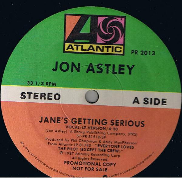 Jane's Getting Serious Jon Astley