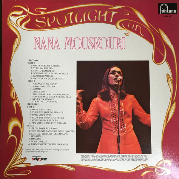 Spotlight On Nana Mouskouri Nana Mouskouri