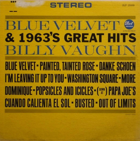 Blue Velvet & 1963's Great Hits Billy Vaughn