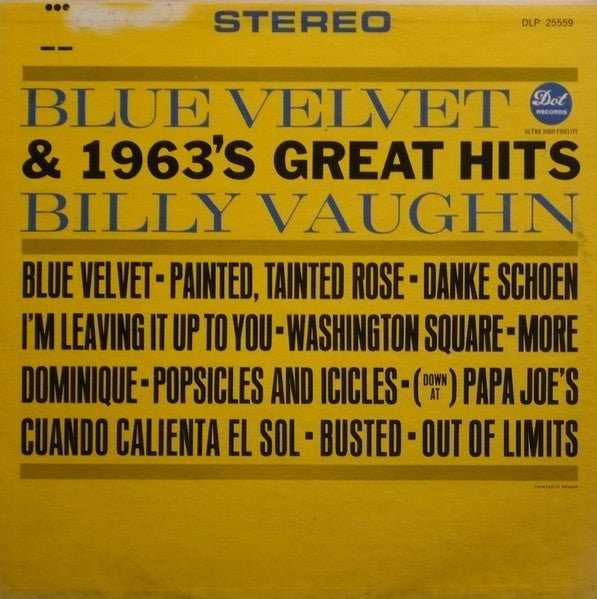 Blue Velvet & 1963's Great Hits Billy Vaughn