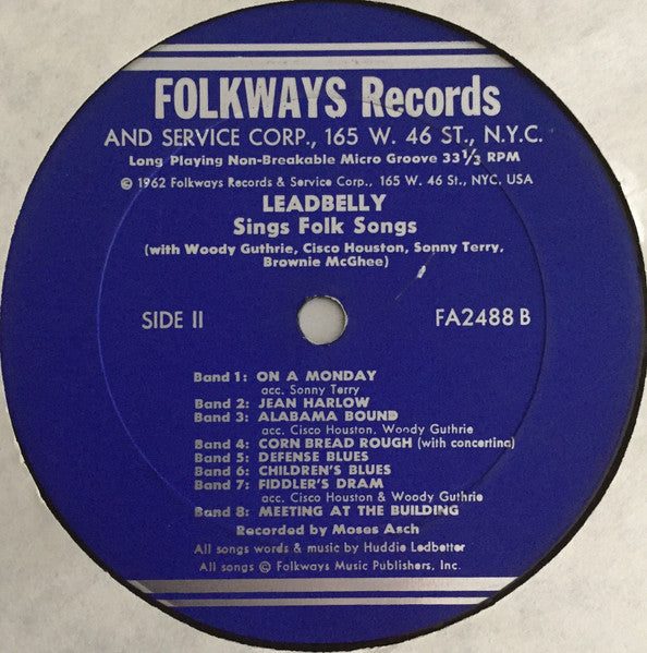Leadbelly Sings Folk Songs Leadbelly