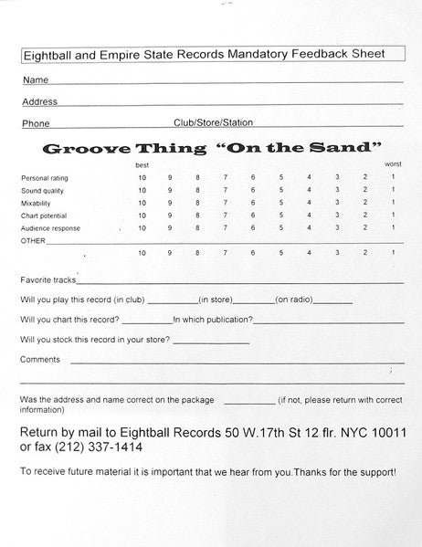 On The Sand Groove Thing