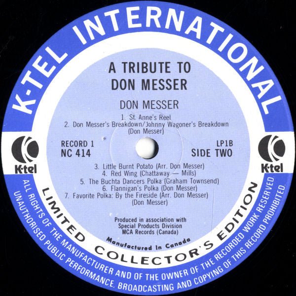 A Tribute To Don Messer Don Messer,Johnny Forrest,Marg Osburne and Charlie Chamberlain