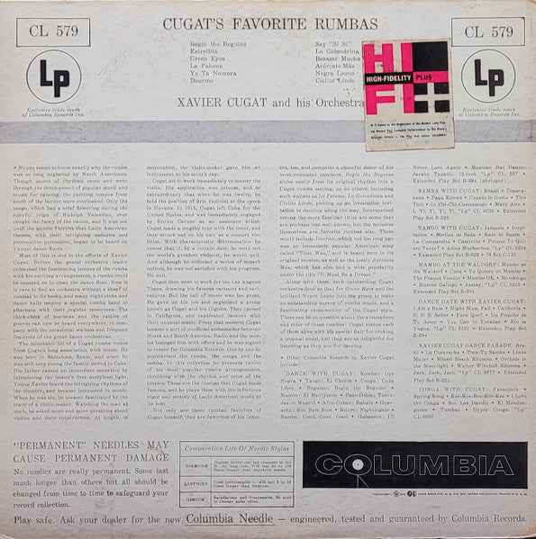 Cugat's Favorite Rumbas Xavier Cugat And His Orchestra