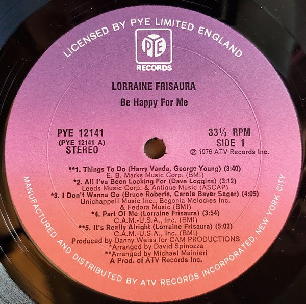 Be Happy For Me Lorraine Frisaura