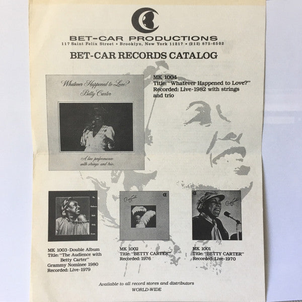 Whatever Happened To Love? Betty Carter