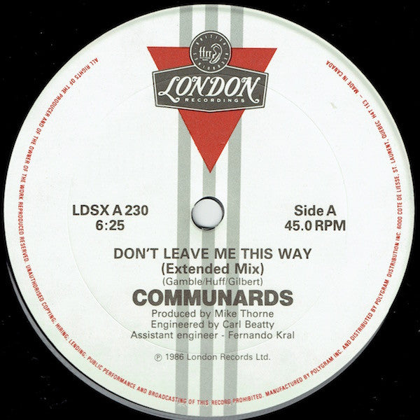 Don't Leave Me This Way (The Gotham City Mix) (Part 2) The Communards,Sarah Jane Morris