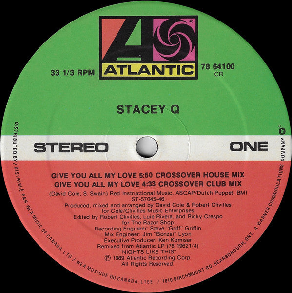 Give You All My Love Stacey Q