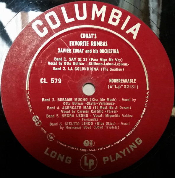 Cugat's Favorite Rumbas Xavier Cugat And His Orchestra