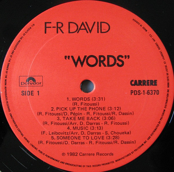 Words F.R. David