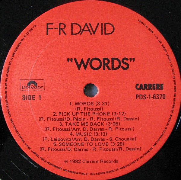 Words F.R. David