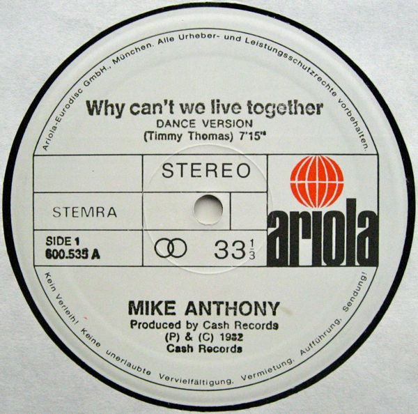 Why Can't We Live Together... (New Version) Mike Anthony