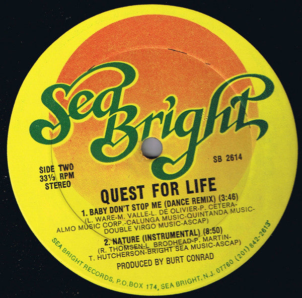 Baby Don't Stop Me Quest For Life