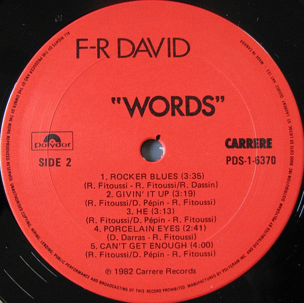 Words F.R. David