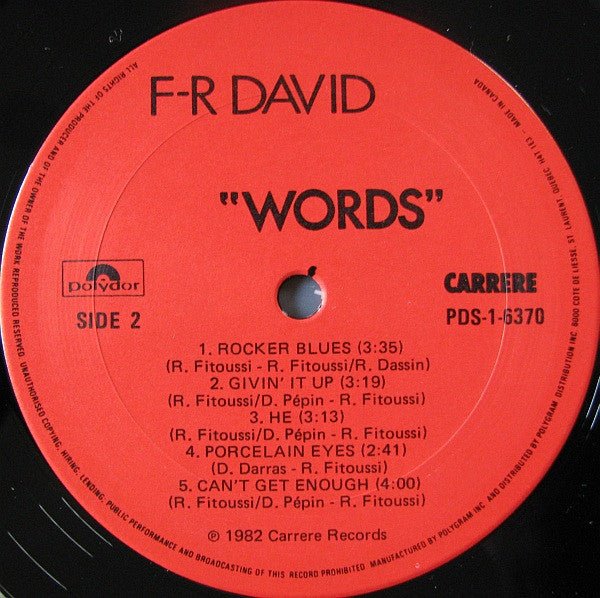 Words F.R. David