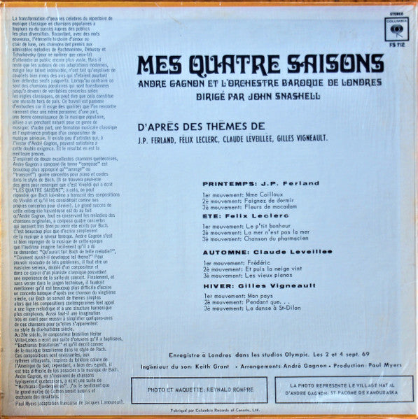 Mes Quatre Saisons André Gagnon