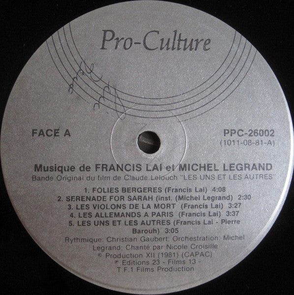 Les Uns Et Les Autres (Bande Originale Du Film) Francis Lai,Michel Legrand