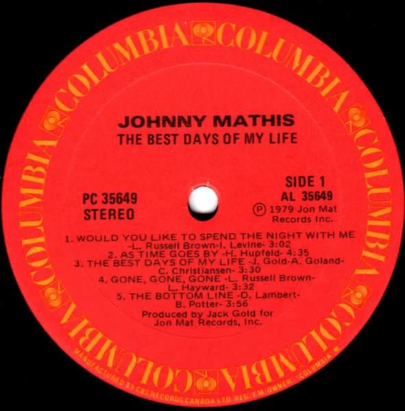 The Best Days Of My Life Johnny Mathis