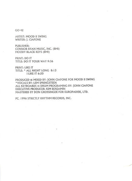 Faites-le à votre façon Mood II Swing