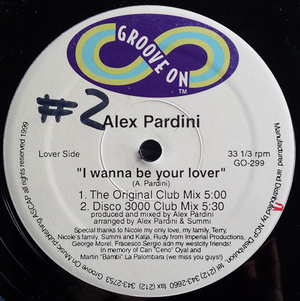Love Only Me / I Wanna Be Your Lover Alex Pardini