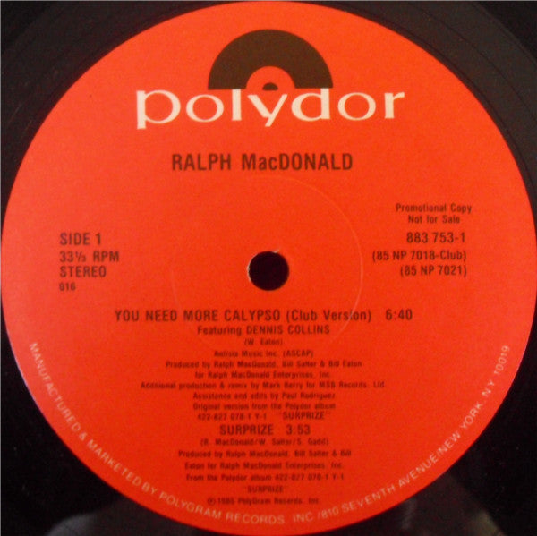 You Need More Calypso Ralph MacDonald