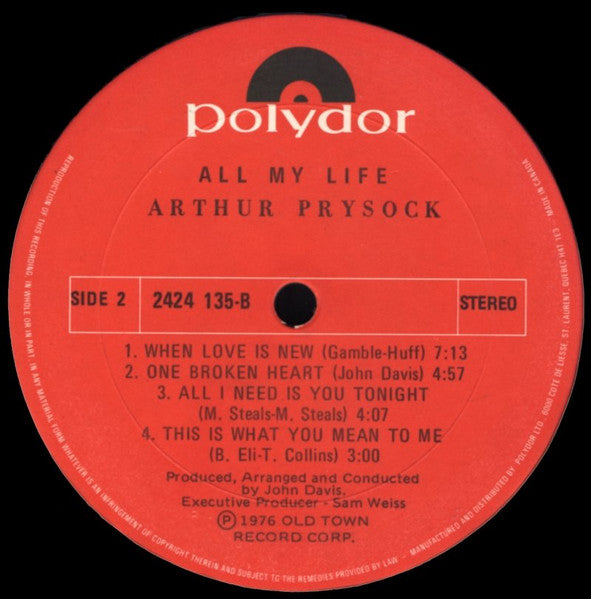 All My Life Arthur Prysock