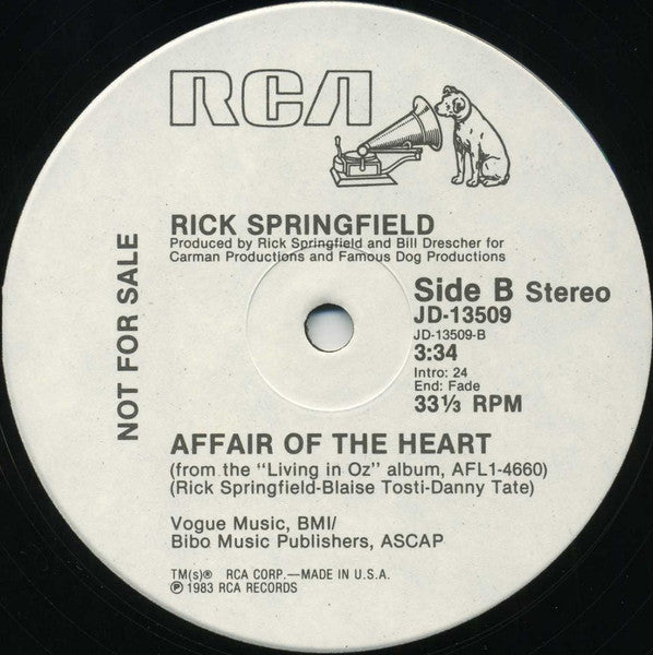 Affair Of The Heart Rick Springfield