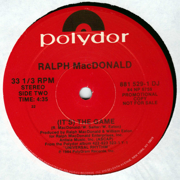 Basketball / It's The Game Kurtis Blow,Ralph MacDonald