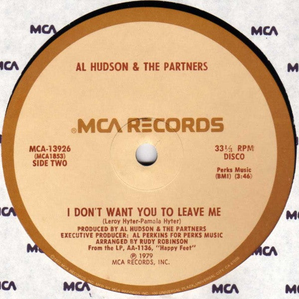You Can Do It / I Don't Want You To Leave Me Al Hudson & The Partners