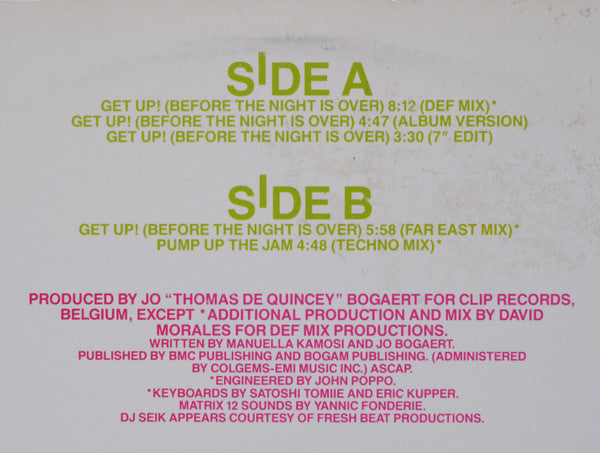 Get Up! (Before The Night Is Over) Technotronic