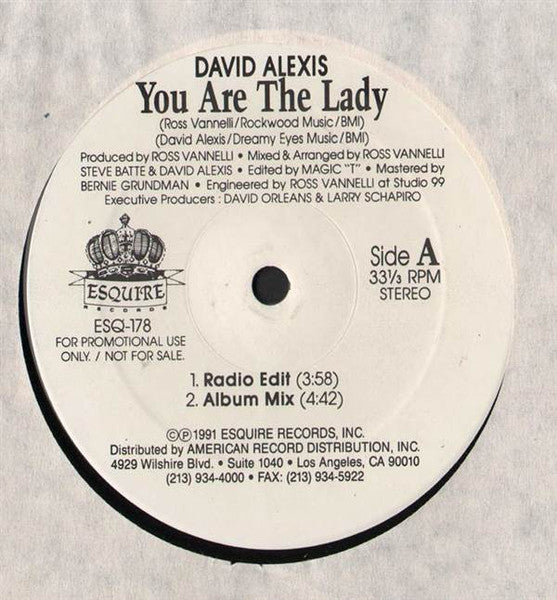 You Are The Lady David Alexis