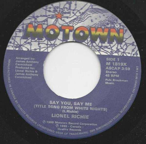 Say You, Say Me (Title Song From White Nights) Lionel Richie