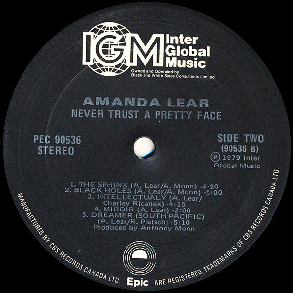 Never Trust A Pretty Face Amanda Lear