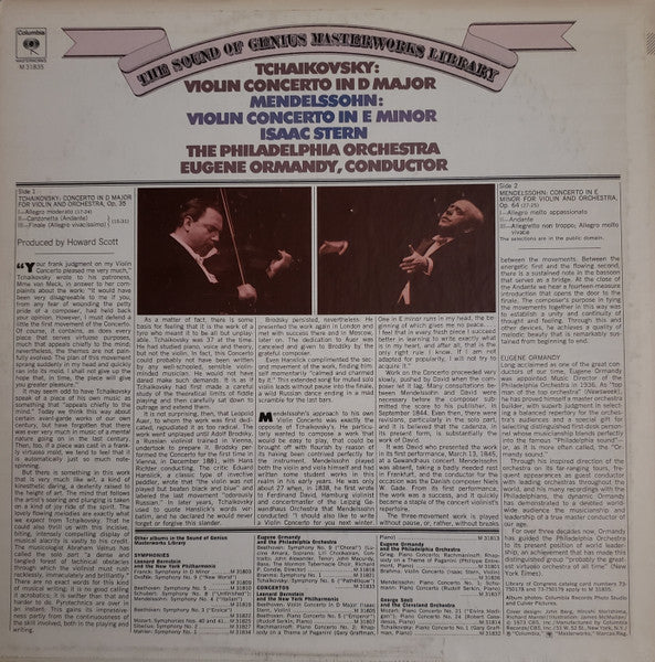 Tchaikovsky: Violin Concerto In D Major / Mendelssohn: Violin Concerto In E Minor Isaac Stern,The Philadelphia Orchestra