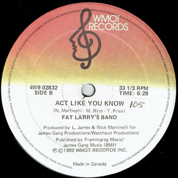 Be My Lady / Act Like You Know Fat Larry's Band