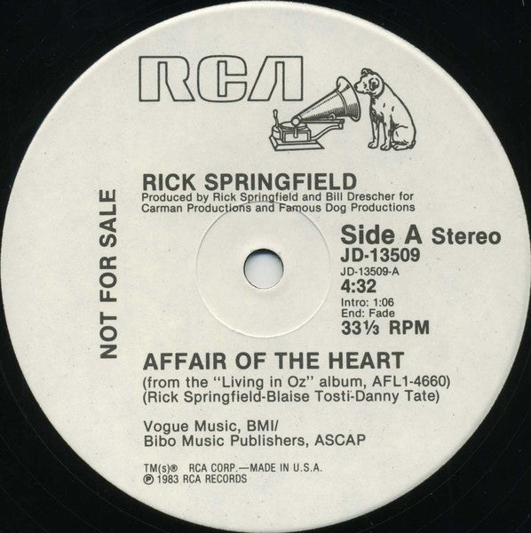Affair Of The Heart Rick Springfield