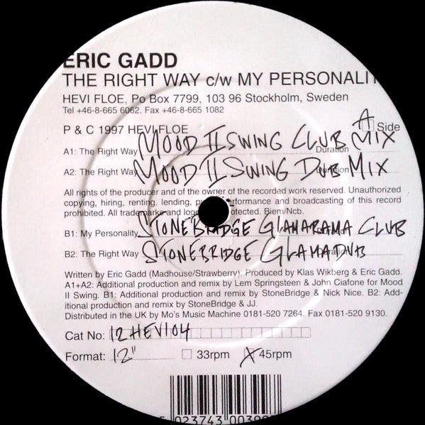 The Right Way / My Personality Eric Gadd