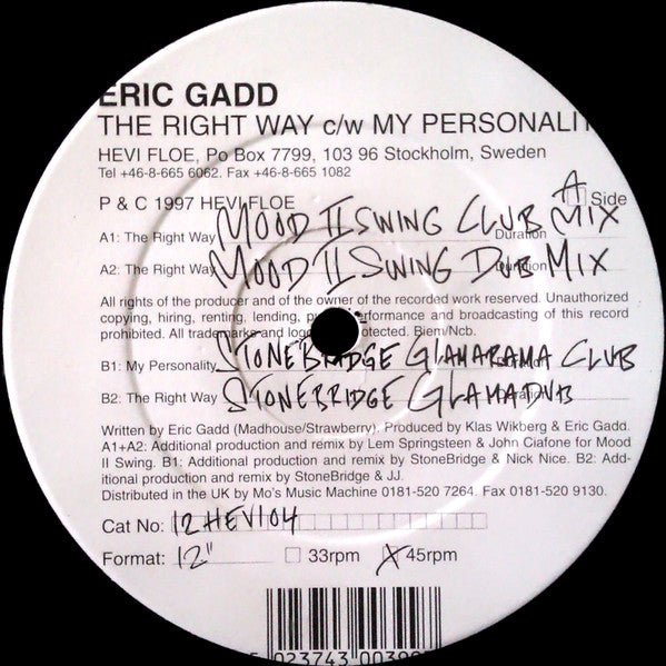 The Right Way / My Personality Eric Gadd