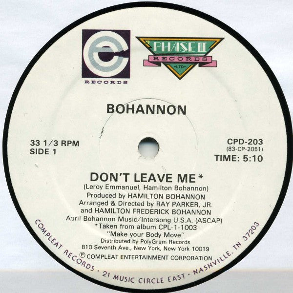 Don't Leave Me / Wrong Number Hamilton Bohannon