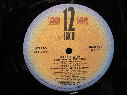 Here To Stay / Make A Wish Sister Sledge,Joe Cruz