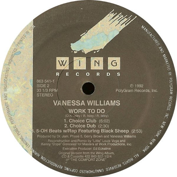 Work To Do Vanessa Williams,Black Sheep