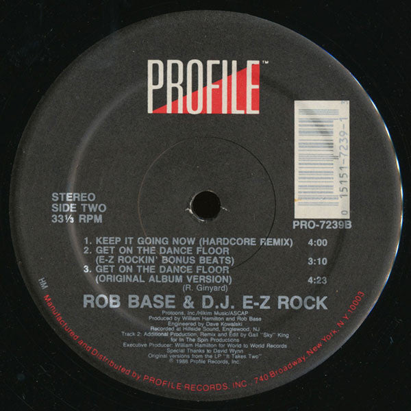Get On The Dance Floor Rob Base & DJ E-Z Rock