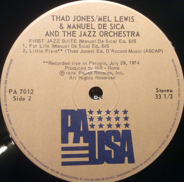 Thad Jones / Mel Lewis & Manuel De Sica And The Jazz Orchestra Thad Jones & Mel Lewis,Manuel De Sica,The Jazz Orchestra