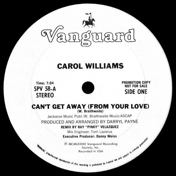 Can't Get Away (From Your Love) Carol Williams