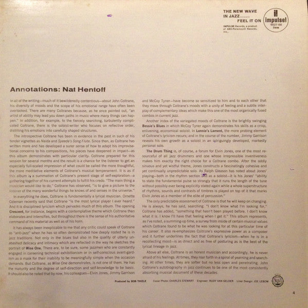 Crescent The John Coltrane Quartet