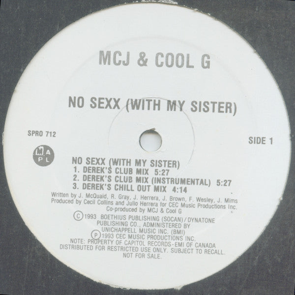 No Sexx (With My Sister) MCJ & Cool G