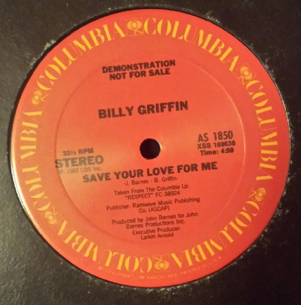 So Many Ways / Save Your Love For Me Billy Griffin
